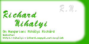 richard mihalyi business card